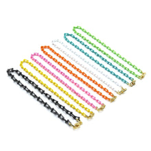 Load image into Gallery viewer, Colorful Enamel Metal U Chain necklace with Rectangle clasp,