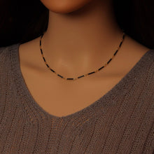 Load image into Gallery viewer, Hand made Dainty Long bar Enamel Metal chain necklace, EF589