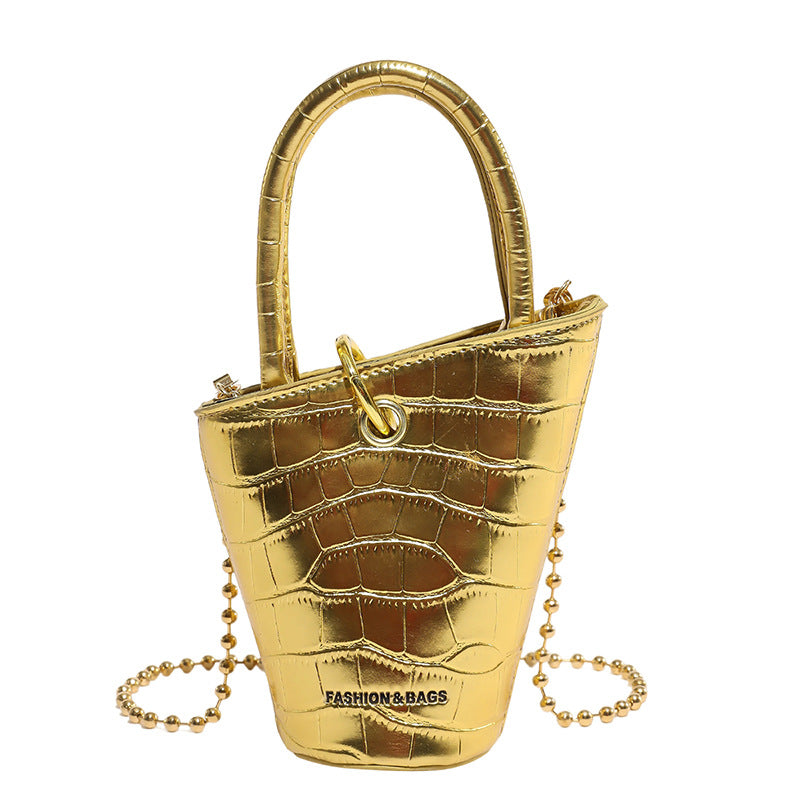Leopard Print Mini Crossbody Bag - Trendy Bucket Style Shoulder Bag for Women