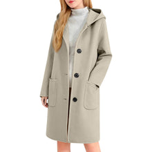 Load image into Gallery viewer, Womens Double-Faced Wool Coat With Hood