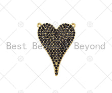 Load image into Gallery viewer, Gold Filled Black CZ Micro Pave Heart Shape Pendant, 18K Gold Filled Heart Charm, Necklace Bracelet Charm Pendant,20x28mm,Sku#LK332