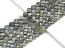 Load image into Gallery viewer, Natural Quality Faceted Coin Labradorite Beads, Sku#HY7