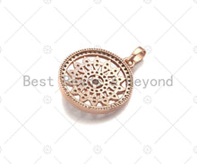 Load image into Gallery viewer, CZ Micro Pave Sunflower On Round Ring Pendant,Cubic Zirconia SKU#B130