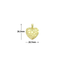 Load image into Gallery viewer, Gold Nugget Textured Heart Charm Pendant,Sku#LX855