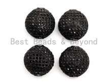 Load image into Gallery viewer, Black CZ Pave On Black Micro Pave Flat Oval Spacer Beads with Black Crystal for Bracelet/Necklace, Spacer Beads 14x14x9mm, sku#G327