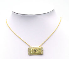 Load image into Gallery viewer, CZ Evil Eye Rectangle Connector Charm, Sku#L654