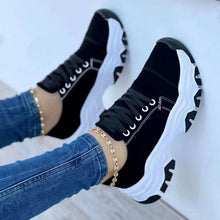 Load image into Gallery viewer, Women's Lace-Up Platform Sneakers | Microfiber Casual Walking Shoes