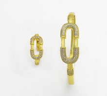 Load image into Gallery viewer, CZ Oval Link Adjustable Bracelet and Rings, Sku#X323
