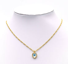 Load image into Gallery viewer, Enamel Evil Eye On Mother of Pearl Heart Charm, Sku#L670