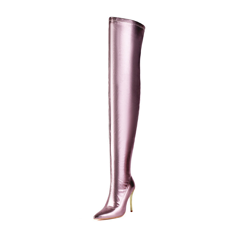 Women's Stiletto Dance Boots – Pointed Toe Ultra High Heel Side Zipper Riding Boots