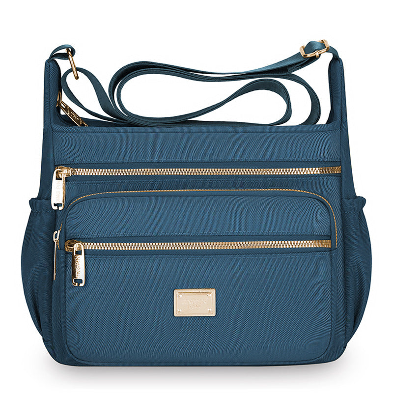 Multi-Compartment Oxford Shoulder Bag