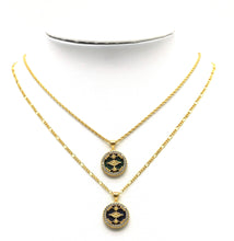 Load image into Gallery viewer, CZ Evil Eye On Gemstone Round Coin Charm, Sku#LX75