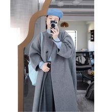 Load image into Gallery viewer, Womens Stylish Mid-length Gray Wool Coat