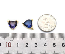 Load image into Gallery viewer, Colorful CZ Gold Heart Shape Connector Charm, Sku#F1513