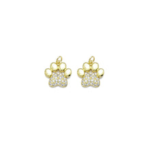 Load image into Gallery viewer, Gold Silver CZ Paw Print Charm, Sku#LK908