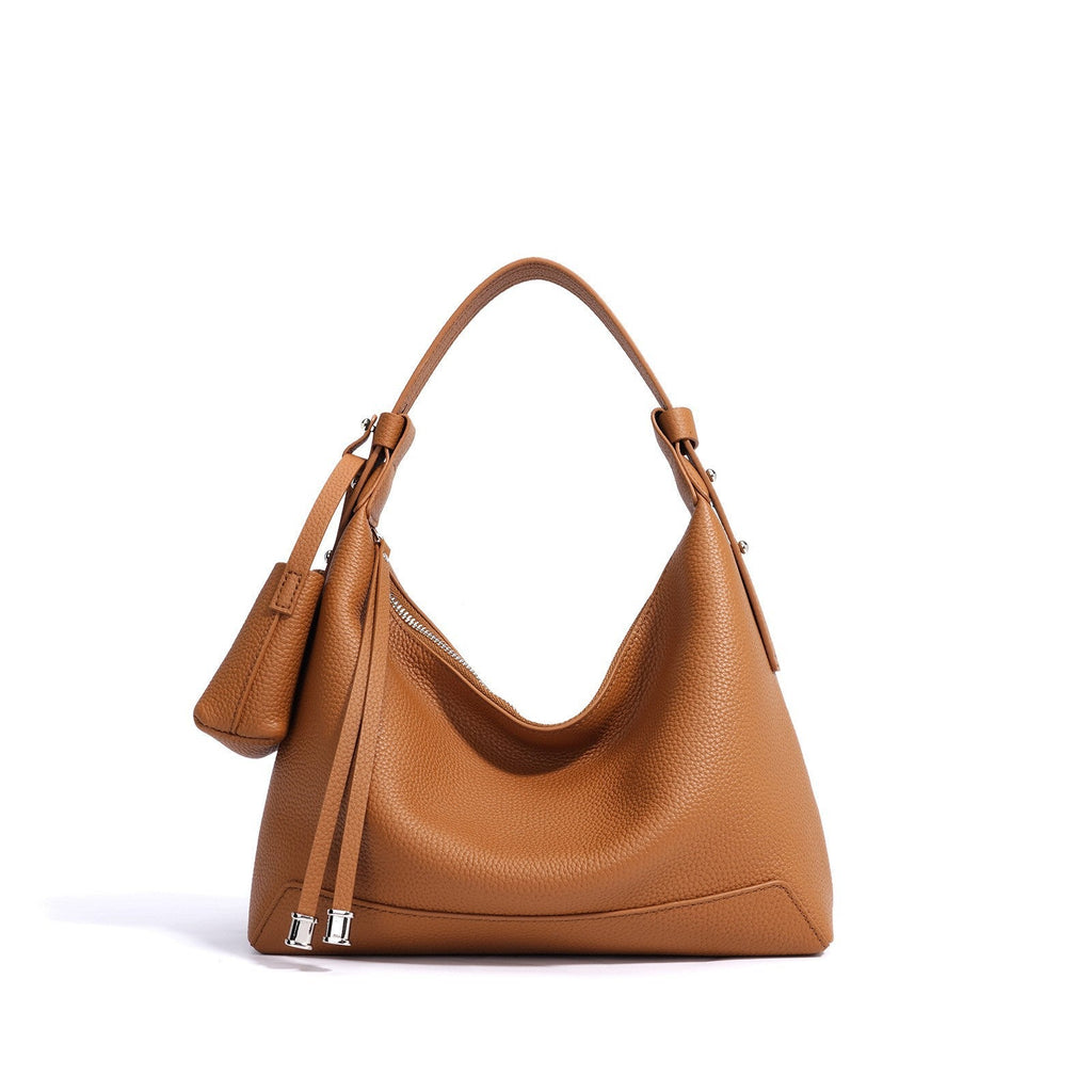 Women's Genuine Leather Pillow Bag – Full-Grain Cowhide Shoulder Bag