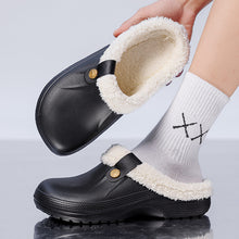 Load image into Gallery viewer, Men's Fleece-Lined Cotton Slippers – Warm Non-Slip Home Shoes with EVA Sole