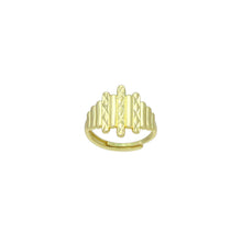 Load image into Gallery viewer, Gold Hammered Irregular Bar Statement Adjustable Ring, Sku#LD650
