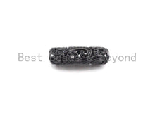 Load image into Gallery viewer, Black CZ CZ Micro Pave Curved Tube , CZ curved tube, Gold Silver Black Rose Gold Color Spacer Tube, 29x5mm, Sku#X148