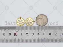 Load image into Gallery viewer, Hollow Out Skull Face on Disc Pendant/Charm, 18K Gold Filled Skull Charm, Necklace Bracelet Charm Pendant,15x15mm,Sku#L610