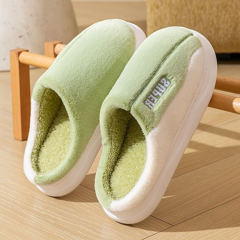 Thick-Sole Plush Slippers | Fleece-Lined Non-Slip Indoor Slippers for Men & Women
