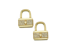 Load image into Gallery viewer, CZ Padlock Charm, Sku#B137