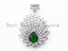 Load image into Gallery viewer, CZ Micro Pave Flower pendant with Teardrop Stone, SKU#L212
