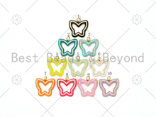 Load image into Gallery viewer, Gold Filled Enamel Colorful Butterfly Frame Shape Pendant, Enamel Butterfly Charm,Enamel Jewelry Findings,20mm,Sku#F1419