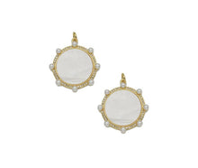 Load image into Gallery viewer, CZ Gold Pearl Round Enamel Charm, Sku#LX128