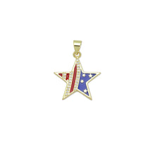Load image into Gallery viewer, American Flag Five Point Star Charm Pendant, Sku#LK977