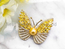 Load image into Gallery viewer, CZ Micro Pave Butterfly Brooch/Pin/Pendant, Sku#P37
