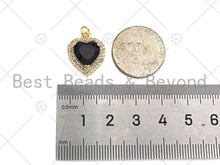 Load image into Gallery viewer, Gold Filled Big Colorful CZ Micro Pave Heart Shape Pendant, 18K Gold Filled Heart Charm, Necklace Bracelet Charm Pendant,15x19mm,Sku#LK334