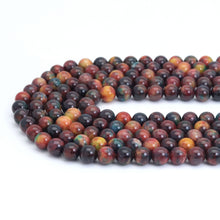 Load image into Gallery viewer, Red Brown Green Jade Round Smooth Beads, Sku#U2015