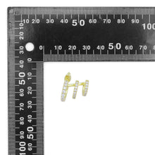 Load image into Gallery viewer, Clear CZ Triple Line Wrap Stud Earrings, Sku#A407