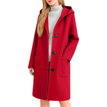 Load image into Gallery viewer, Womens Double-Faced Wool Coat With Hood