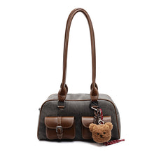 Load image into Gallery viewer, Retro Color-Block Boston Handbag | Chic PU Leather Crossbody Bag for Women | Sarah Express