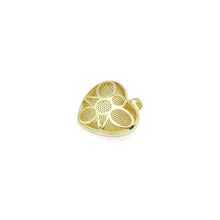 Load image into Gallery viewer, Gold Silver Clear CZ Large Puffy Heart Charm Pendant, Sku#LX663