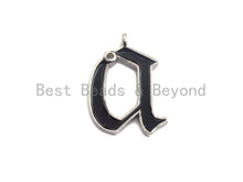 Load image into Gallery viewer, Enamel pave alphabet letter, Alphabet Charms, Initial Alphabet Letters, Custom Naming Pendants, Initial Letter a Pendant,17x23mm, sku# B121