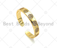 Load image into Gallery viewer, Pave Smiley Face Open Cuff Bracelet, LK353