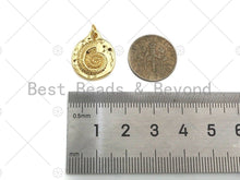 Load image into Gallery viewer, Conch Shell On Round Coin Pendant, Round Coin Conch Pendant Charm for Necklace Bracelet Making,16x19mm,sku#L360