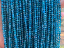 Load image into Gallery viewer, Quanity Genuine Blue Apatite Faceted Round Beads, 2mm/3mm Natural Small Beads, 15.5'' Full Strand, SKU#U1219