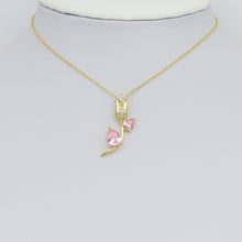 Load image into Gallery viewer, CZ Crystal Tulip Flower Charm Pendant, Sku#Lk1057