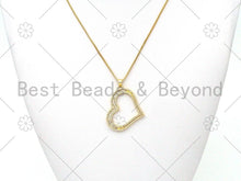 Load image into Gallery viewer, CZ Micro Pave Heart Shape Pendant/Charm,18K Gold Filled Heart Charm,Necklace Bracelet Charm Pendant,30x37mm,Sku#LK399