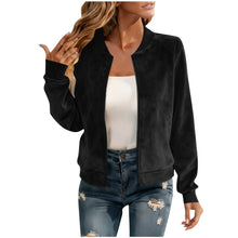 Load image into Gallery viewer, Round-neck Zip-up Deerskin-fleece Short Jacket Flight Suit