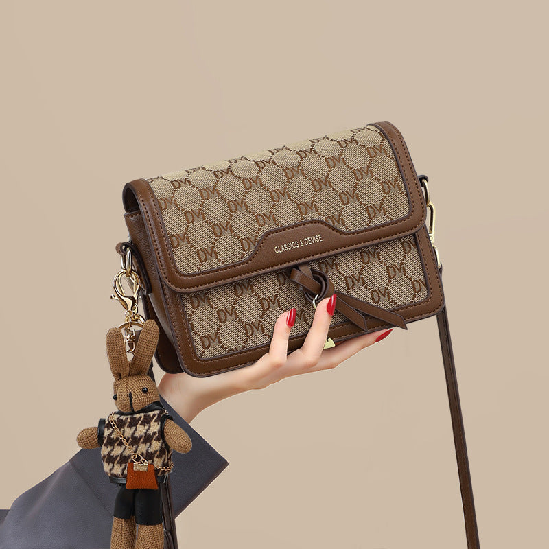 Niche Designer Handbag | Retro Print PVC Structured Bag | Sarah Express