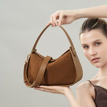 Load image into Gallery viewer, Women's Genuine Suede Leather Crossbody Bag – Vintage Style Shoulder Handbag