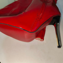 Load image into Gallery viewer, Women's Over-the-Knee Chunky Metal Heel Boots – Plus Size, Pointed Toe, Side Zipper, PU Leather