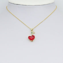 Load image into Gallery viewer, Colorful Crystal Heart Cherry Charm Pendant, Sku#LK1077