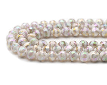 Load image into Gallery viewer, AB Mystic White Double Wavy Line Tibetan Agate Round Beads, Sku#UA246