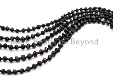 Load image into Gallery viewer, 60 Long Hand Knotted Black Color Crystal Necklace, Sku#D17